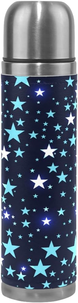 Amazon Vawa 水筒 500ml おしゃれ 真空断熱 星空 星柄 スター おしゃれ きれい 魔法瓶 保温保冷 ワンタッチ ウォーターボトルステンレス おしゃれ 軽量 プレゼント用 水筒 マグボトル オンライン通販
