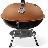 GasOne – 14-inch Portable Barbecue Grill with Thermometer - 3-Point Locking Lid for Heat Preservation – Dual Venting System –