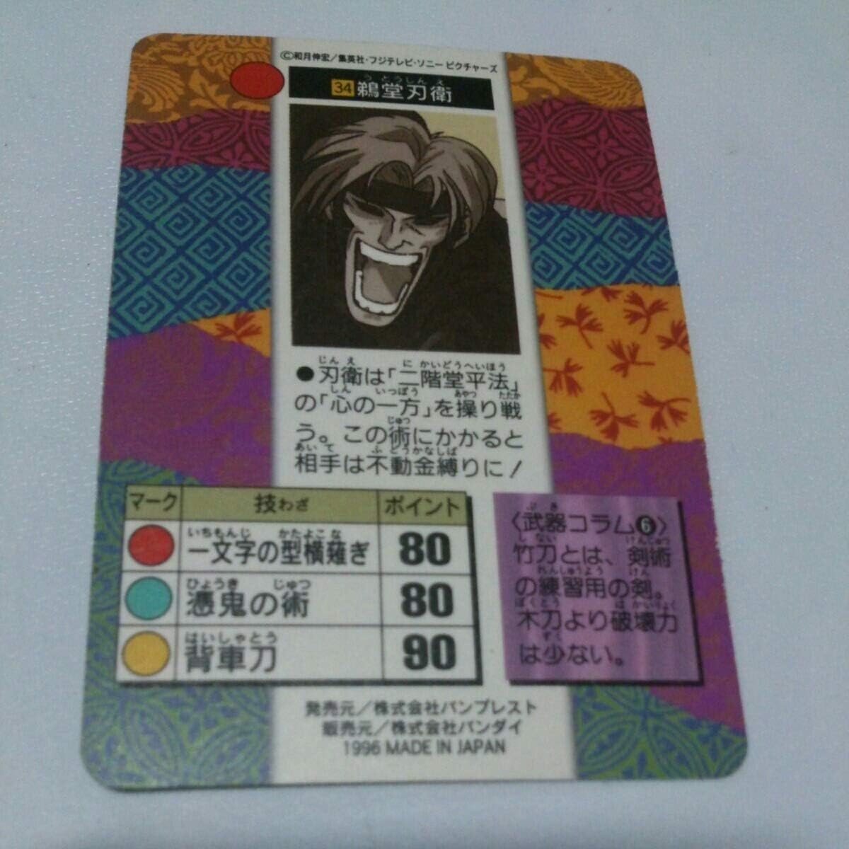 Amazon Co Jp るろうに剣心 34 鵜堂刃衛 カードダス ホビー 通販