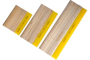 HANZE INTL 5.9 Inch, 9.4 Inch and 13.7 Inch 3 Sizes Screen Printing Squeegee, 70 Durometer Wooden Ink Scraper for Screen Printing