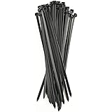HS Premium 12 Inch Heavy Duty Outdoor Zip Ties Thick 0.3 Inch (100 Pack) 120 LBS Strength Black Zip Ties Heavy Duty Large Pla