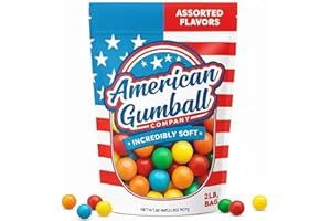 American Gumball Company Refill Gumballs 2 Pound Bag - .59 inch Small Gumballs for 1/2" Gumball Machine, Assorted Flavors