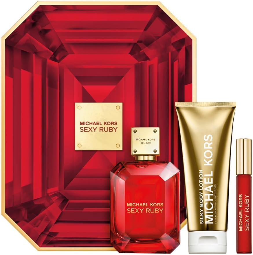 Michael Kors Sexy Ruby Gift Set For Women 100ml Eau de Parfum + 100ml Body Lotion + 10ml Eau de Parfum