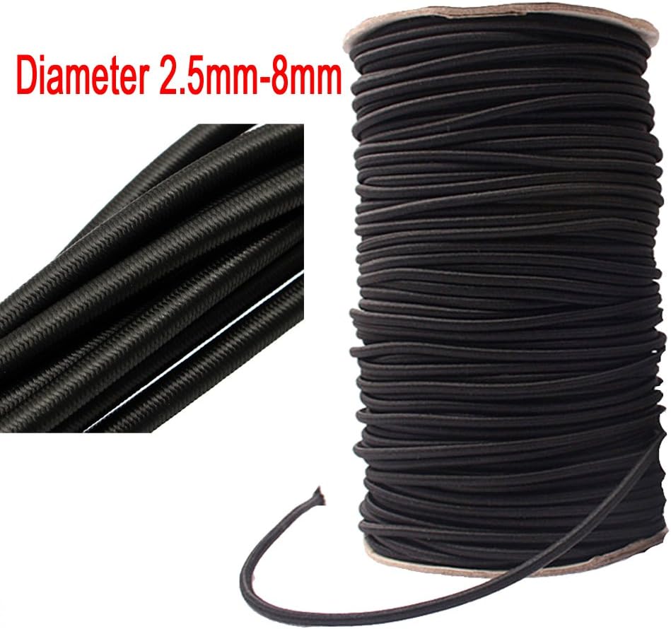5 Meters Strong Elastic Rope Bungee Shock Cord Stretch String for DIY Jewelry Making Outdoor Project Tent Kayak Boat Backage (Diameter 4mm)