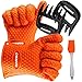 CASAPRO 5 piece Silicone Cooking Glove Meat Shredder - Including Heat Resistant Gloves, Solid Prong Meat Shredders and Silicone Basting Brush for Cooking, Grilling, Baking, Barbecue