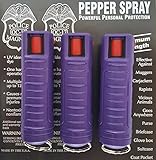3 PACK POLICE MAGNUM OC-17 MACE PEPPER SPRAY 1/2oz PURPLE INJ MOLDED KEYCHAIN