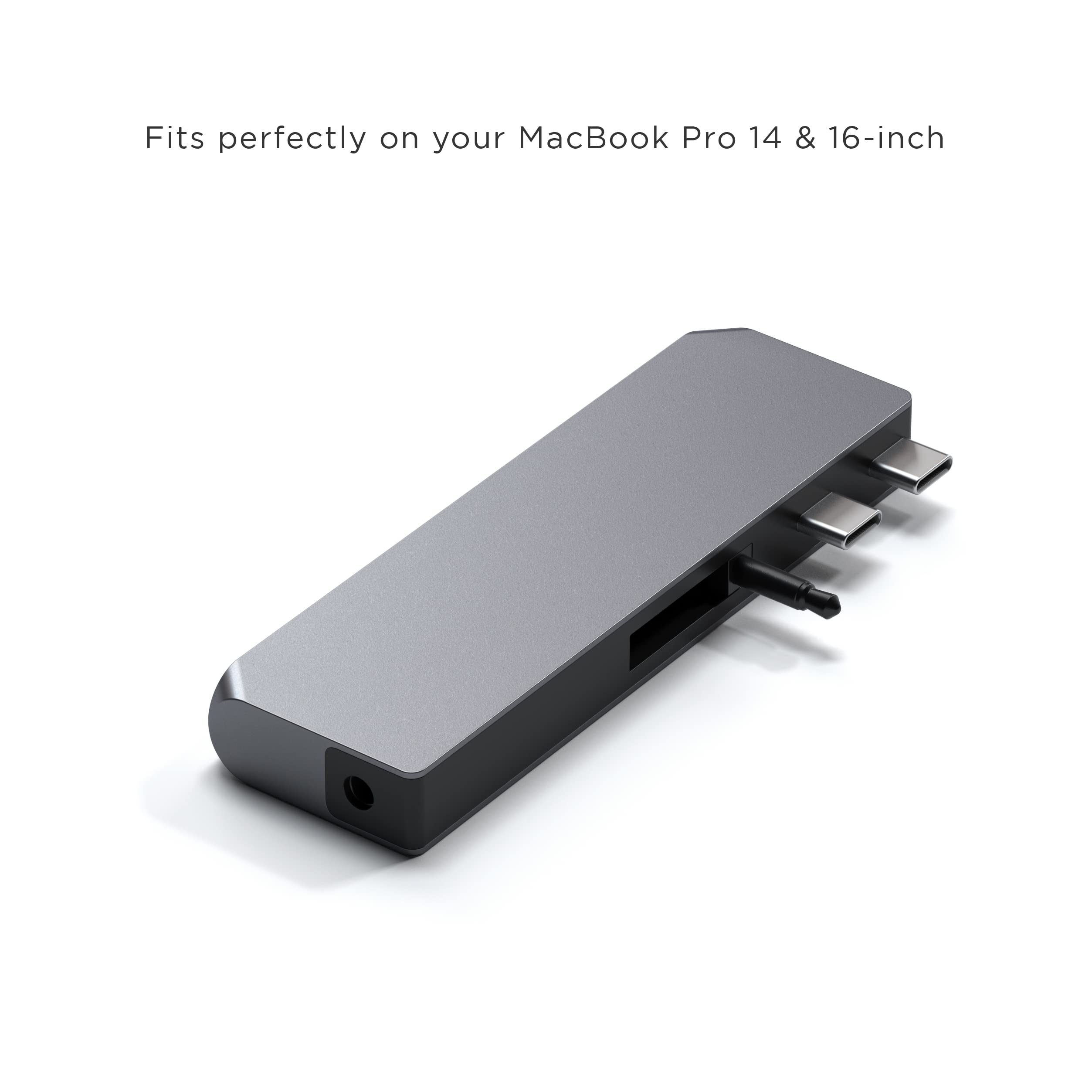 Satechi USB C Hub Multiport Adapter Pro Hub Mini, USBC Dongle with USB4 Port, USB-C Data, 2 USB-A Data, Ethernet, Audio Jack, for MacBook Air/Pro M5/M4 - Space Gray
