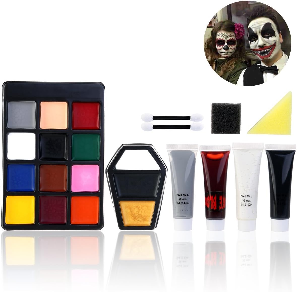 Halloween Makeup Face Painting Kit for Zombie Vampire Witch