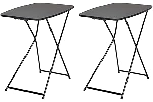 COSCO Multi-Purpose, Adjustable Height Personal Folding Activity Table, 2 Pack, Black