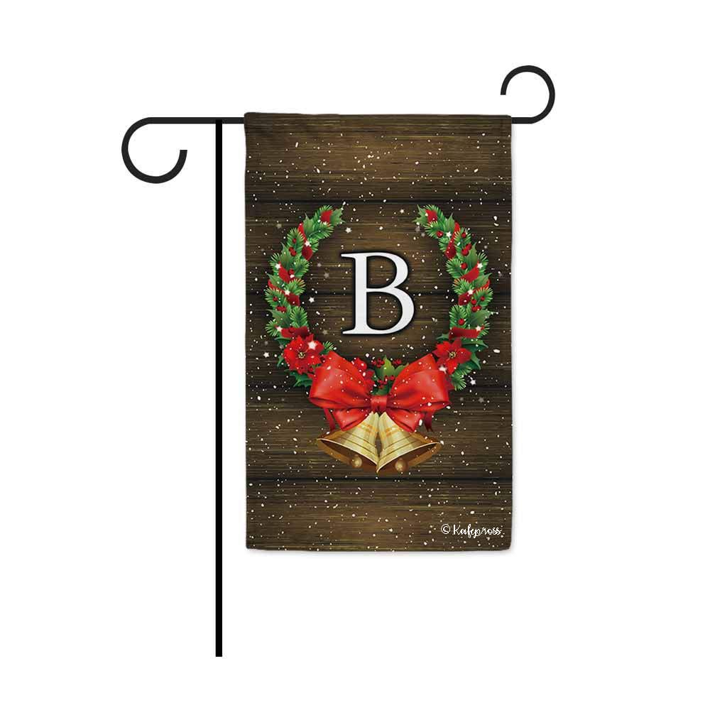 Best Christmas Initial Garden Flag