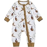 Baby Boy Girl Hunter Clothes Mallard Duck Romper Jumpsuit Long Sleeve Zip Up One Piece Overalls Hunting Baby Clothes
