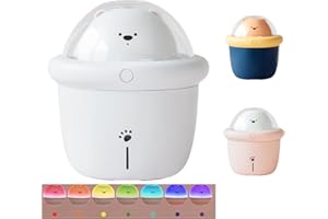 Portable Mini Ultrasonic Bear Humidifier for Bedroom Baby Car Desk. Cute Cool Mist Small Air Humidifier with USB for Home Off