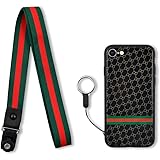 iPhone8 Plus Case,iPhone7 Plus Case, Tempered Glass Back Cover with Lanyard TPU Bumper Durable Case for iPhone8 Plus iPhone7 Plus
