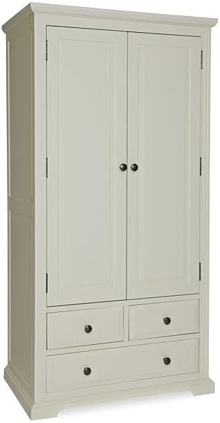 Clara Country Shaker Off White Double Wardrobe With Drawers