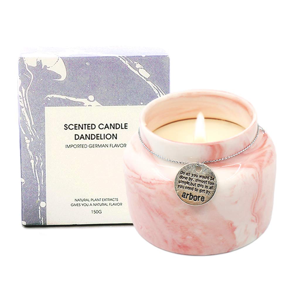 Natural Soy Wax Scented Candle, Aromatherapy Jar Candle, Fragrant Candle, Rosa, Pink, Relax & Fresh air, 1 piece