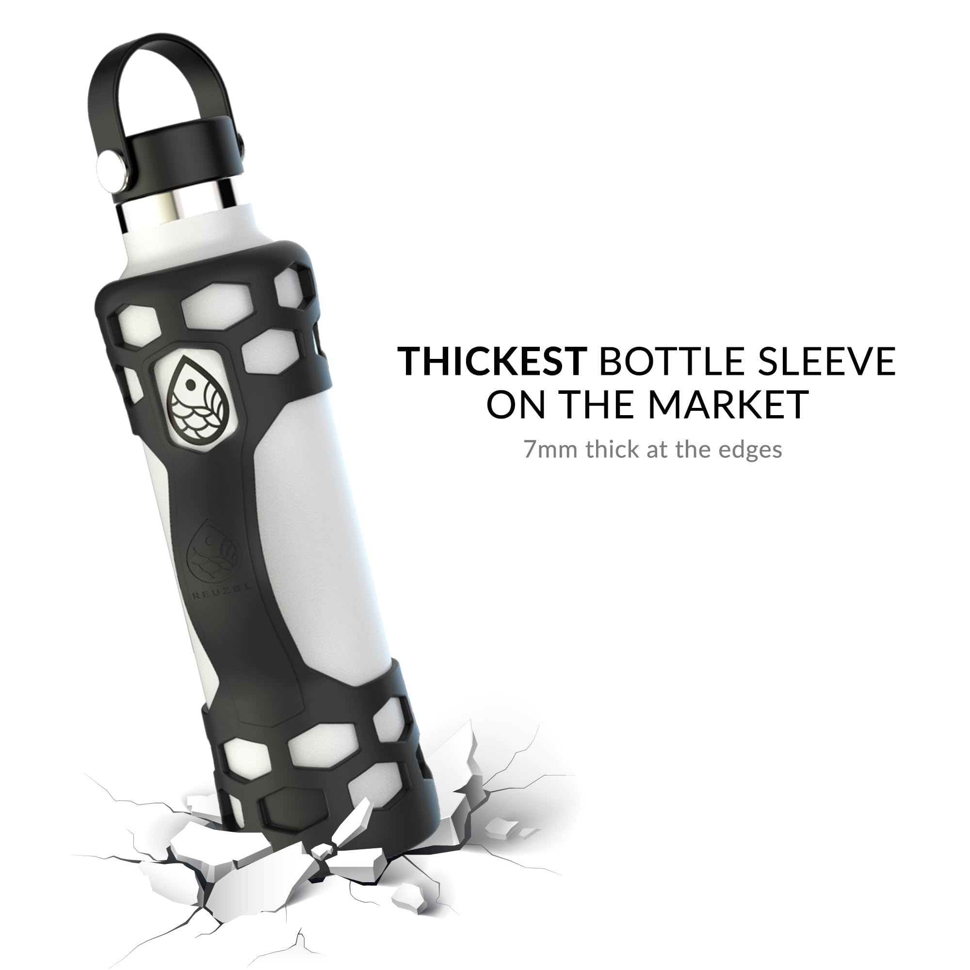 REUZBL Silicone Bottle Bumper with Patented Handle – Fits Hydro Flask 32 oz – Protective Bottle Boot Sleeve - view 4