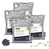 ZAMAT 800g/4pack Bamboo Charcoal Air Purifying Bags, Efficient Odor Eliminators for Home, Natural Non-Toxic Activated Charcoal Odor Absorber Air Freshener Moisture Absorber for Home Closet Fridge Car
