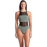 Arena Womens Arena Feel Women's Mesh Panel Vent Back Stretchy Swimsuit Stylish Ladies Bathing Suit