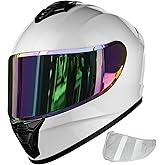 AUBOA Motorcycle Helmets for Adult Men Women, Full Face Lightweight Street Bike Racing DOT Helmet with Extra Clear Visor Model AU-T801