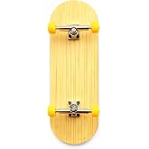 SOLDIER BAR Handmade 33mm Bamboo Fingerboard Complete - Pro 6-Ply Wood Deck, 20th Anniversary Vintage Edition, 34mm Silvery Trucks, Washers &amp;Yellow Wheels