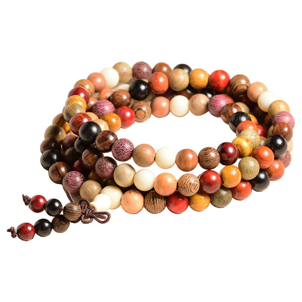 Epoch World 108 Prayer Beads Bracelet 8mm Natural Wood Tibetan Buddhist Buddha Mala Meditation bead bracelet/Necklace for Men Women in gift box