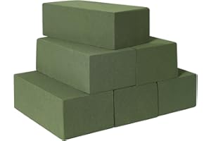 GARMEINEA Floral Foam for Fresh and Artificial Flowers, 6PCS Wet and Dry Floral Foam Blocks for Wedding, Birthdays and Garden Decorations