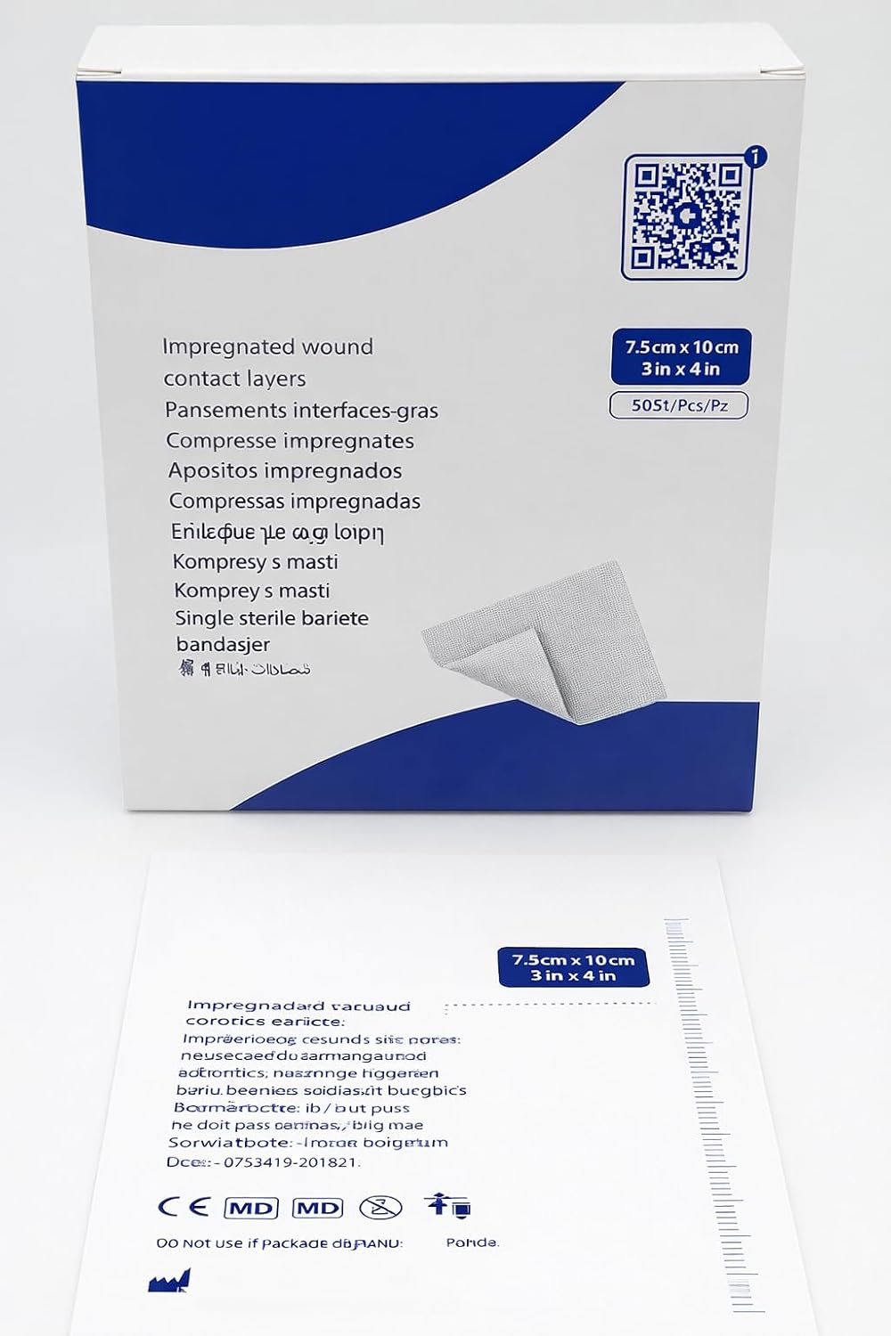 MediSale Non-Adherent Impregnated Wound Contact Layer Dressings 7.5x10cm Pack