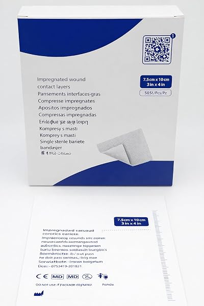 MediSale Non-Adherent Impregnated Wound Contact Layer Dressings 7.5x10cm Pack