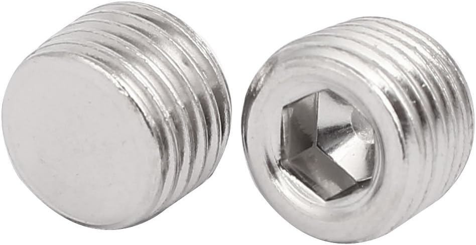 Sourcingmap 1/2-inch Metal Hex Socket Set Flat Point Grub Screws Silver Tone for Towel Rack Door Knob 9pcs - Image 4