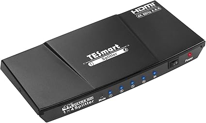 Amazon Com Tesmart 4k Hdmi Splitter 1x4 4k 60hz 4 4 4 Powered 1 In 4 Monitors Hdmi Splitter For Ultra Hd 4k 60hz 4 4 4 Compatible With Pc Ps3 Ps4 Xbox Hdmi Hdcp 2 2 Hdr Rgb Yuv 18