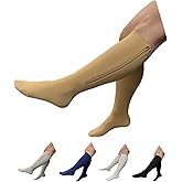 HealthyNees Seniors Care 15-20 mmHg Compression Leg Calf Closed Toe Zipper Socks