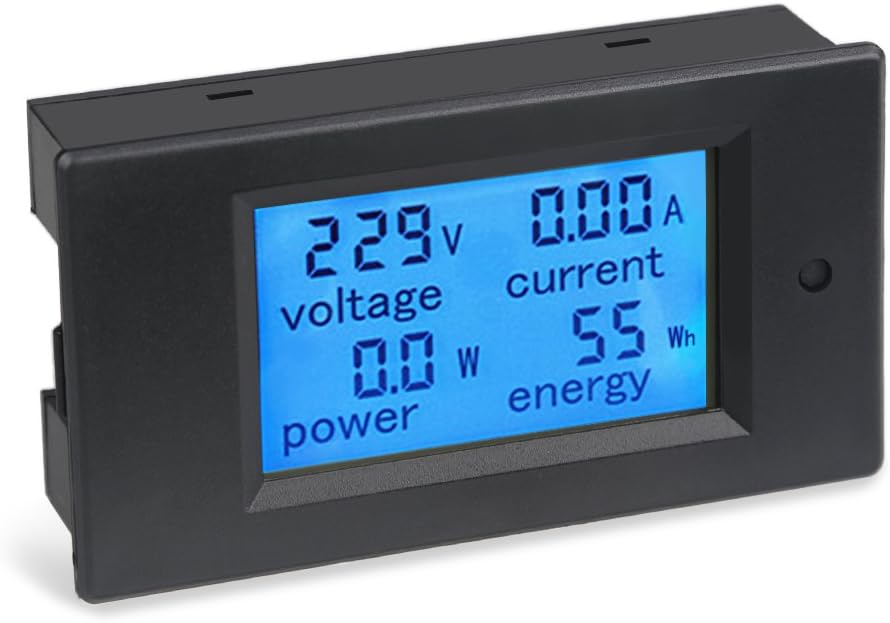 VANJING AC 80-260V 20A Voltmeter Ammeter Digital Multimeter Voltage Amperage Meter AC Power Energy Meter with LCD Display Blue Backlight and Built-in Current Shunt