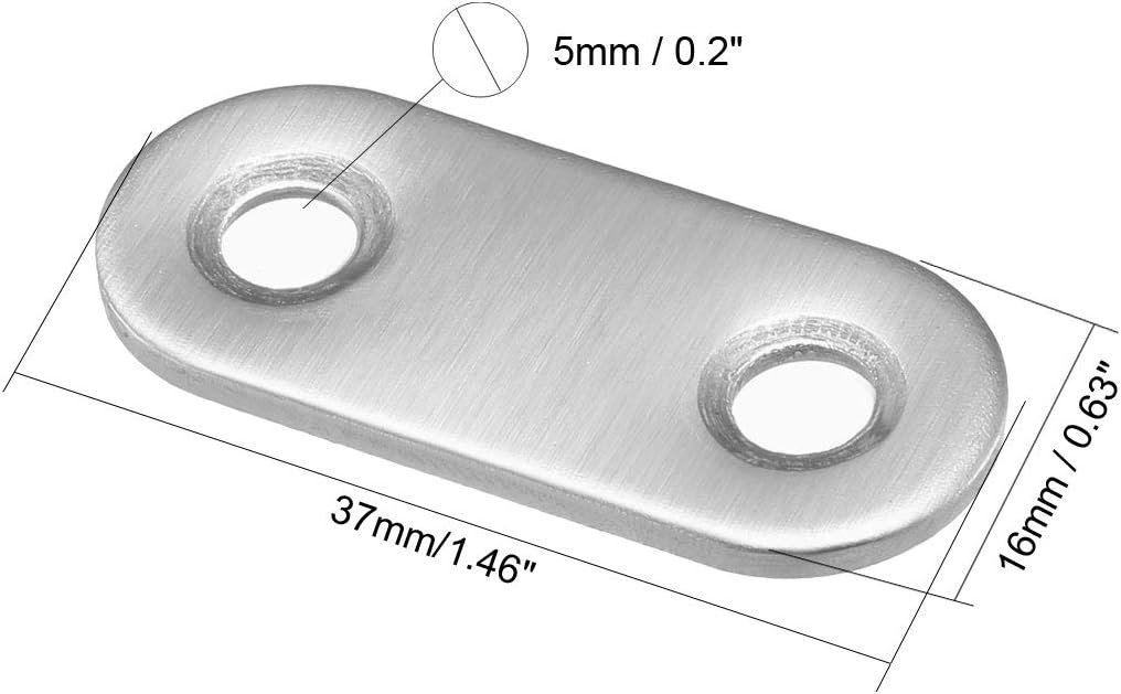 sourcing map Repair Plate, 36mmx16mm, Flat Fixing Mending Corner Brace Bracket Connector, Pack of 10, 37mm x 16mm - Image 4