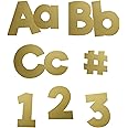 Carson Dellosa 219-Piece Gold Foil Cutout Letters, 4" Upper and Lowercase Alphabet, Numbers, Punctuation, and Symbols for Bulletin Board, Posterboard, Party, and Classroom Decor