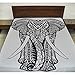 Jaipur Handloom Elephant Tapestry Hippie Tapestry Wall Hanging Hippy Tapestry Bohemian Bedding Bedspread Indian Dorm Decor Psychedelic Tapestry Bed Cover (Queen (84 X 85 inches approx), Black & White)