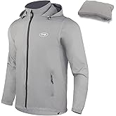 Dooy Men's Cycling Jacket with Detachable Sleeves Windbreaker Jackets Windproof Running Vest Lightweight and High Visibility