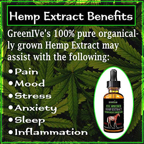 Greenive Equine Hemp Extract Oil Hemp Oil for Horses Assists with