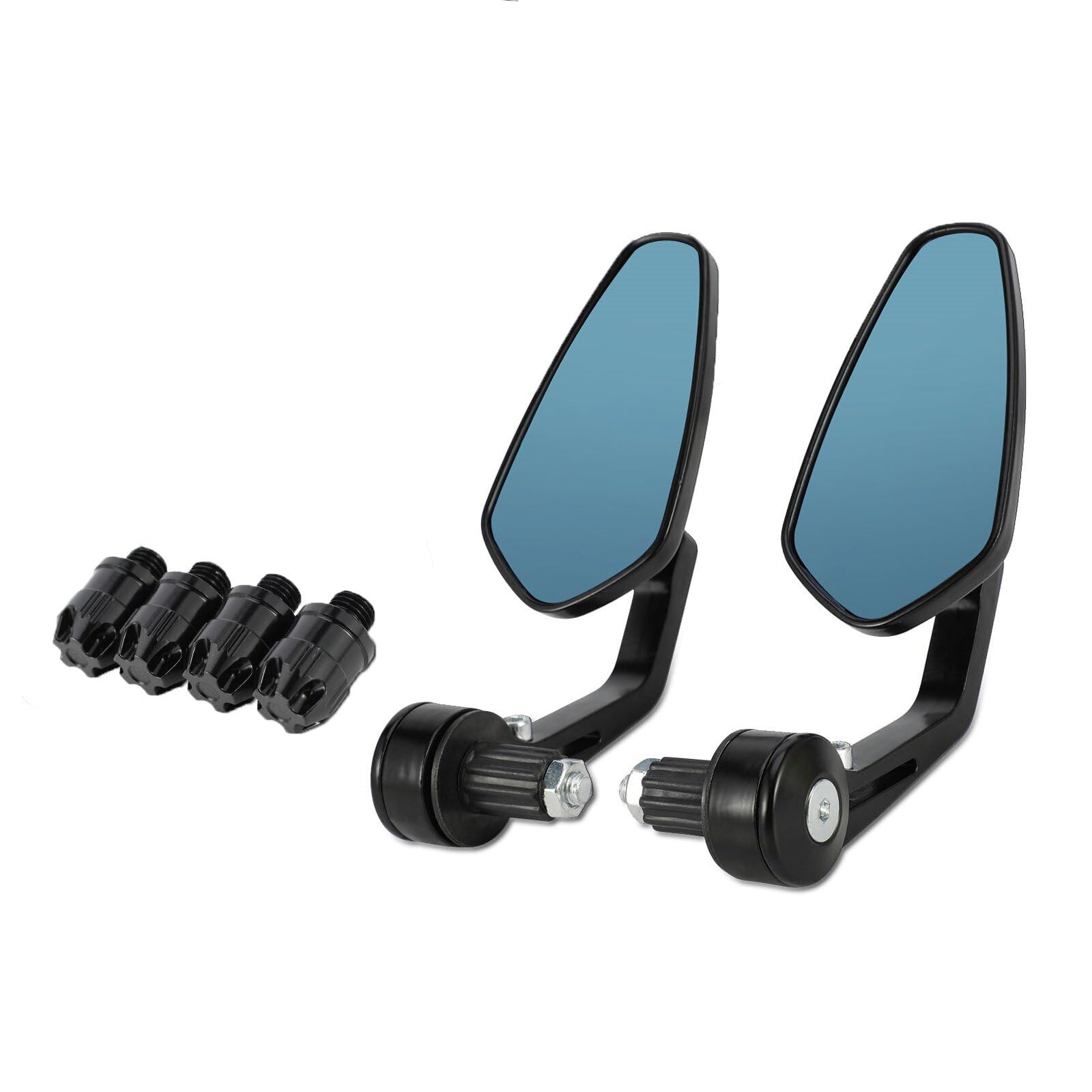 Photo 1 of BAOUFF Motorcycle Bar End Mirrors with 4Pcs M10*1.25 Hole Plug,Rear View Mirrors for Motorcycle Grom Z650 Z400 Z125 MT03 MT07 MT09 MT10 CB1000R CB650R CB300R - Black