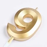Polly Online Birthday Number Candles 3D Gold Glitter 0-9 Set for Cake view 3