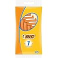 BIC 1 Sensitive, Single Disposable Razor Blade for Men, Designed for a Comfortable, Sensitive Shave, Pack of 20