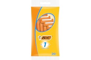 BIC 1 Sensitive, Single Disposable Razor Blade for Men, Designed for a Comfortable, Sensitive Shave, Pack of 20