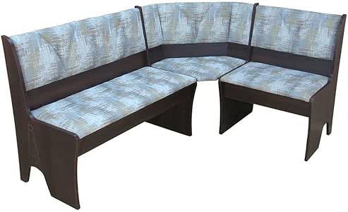 Pharao24 Baúles Comedor del Banco en Gris Estampado webstoff Nogal