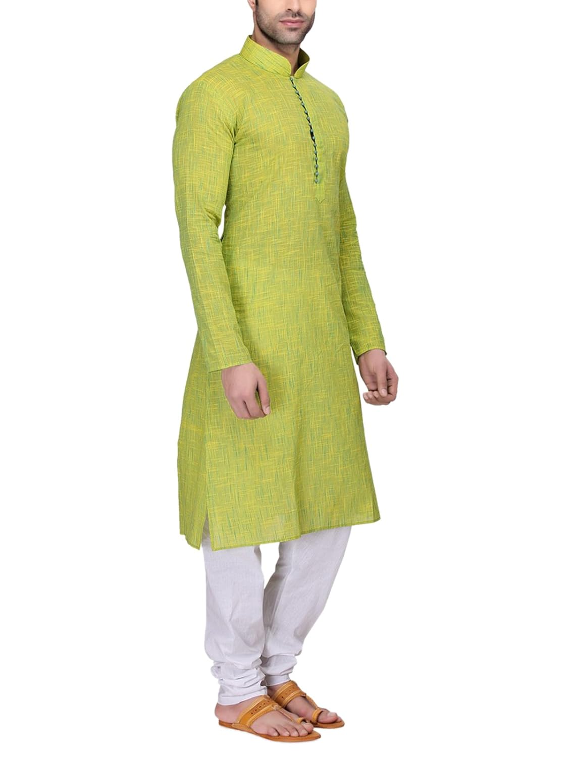 rg designers men's full sleeve kurta pyjama set avhandloomloops-green