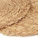 kilofly Natural Water Hyacinth Weave Placemat Round Braided Rattan Tablemats 14.5 inch x 4pc