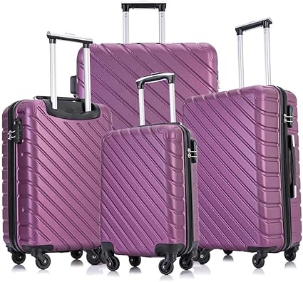 purple hard luggage