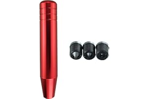 Abfer Long Shifter Knob Car Weighted Gear Stick Shift Knobs Extension Metal Shifting Lever Replace Fit Most Manual Automatic Transmission Vehicle (Red)