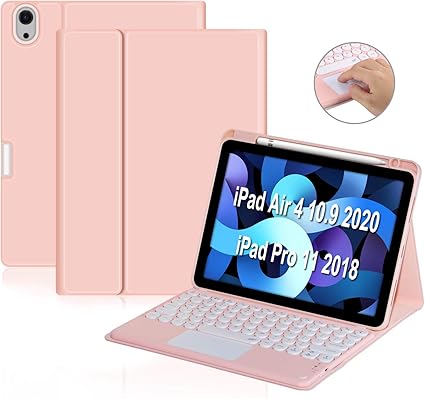 Amazon Co Jp Ipad Air第4世代 10 9 Ipad Pro 11 第1世代 18 トラックパッド 付きbluetoothキーボード ケース 脱着式bluetooth スマートキーボードカバー Apple Pencil2のペアリング 充電に対応 多角度調整 Ipad全面保護カバー ペンシルホルダー付き 01