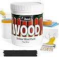 DWIL Wood Paint, Paint for Wood, No Sanding& Fast Dry Outdoor WoodPaint, Water Based& Low Odor Furniture Door Cabinet Paints, Perfect for Indoor/Exterior Black, 50-60sq.ft