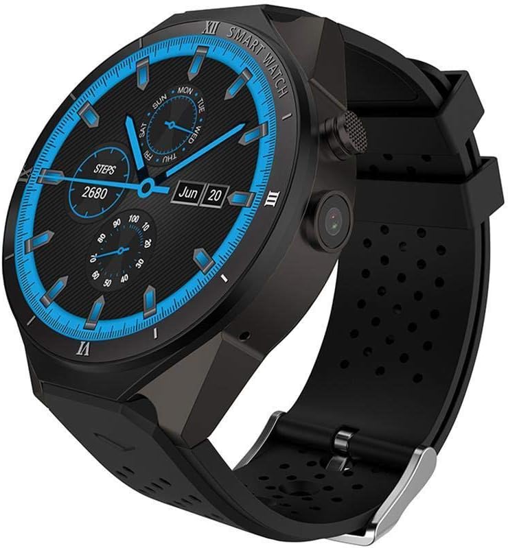 King Wear KW88 3G WiFi Smart Watch Cell Phone All-in-One Bluetooth Android SIM Card with GPS,Camera,Heart Rate Monitor,Google map (Black/Tarnish PRO)