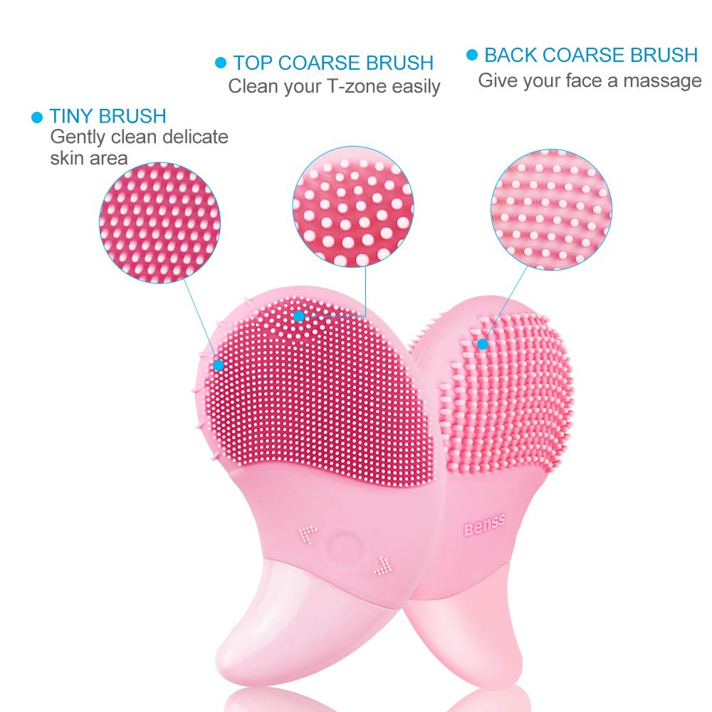 Sonic Facial Cleansing Brush, Electric Silicone Face Brush and Massager, Waterproof Silicone Face Scrubber for Deep Cleansing, Exfoliating, Blackhead Removing, Rechargeable,Portable: Beauty